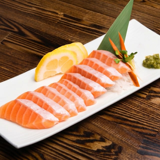 Fatty Salmon Sashimi.