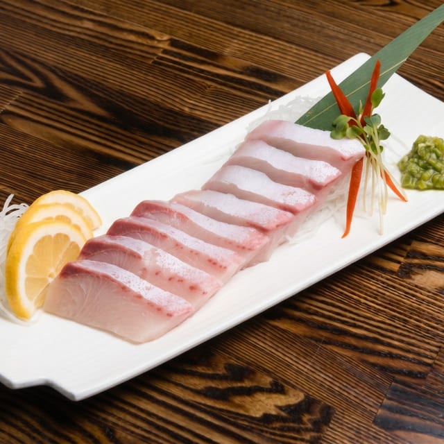 Fatty Yellowtail Sashimi.