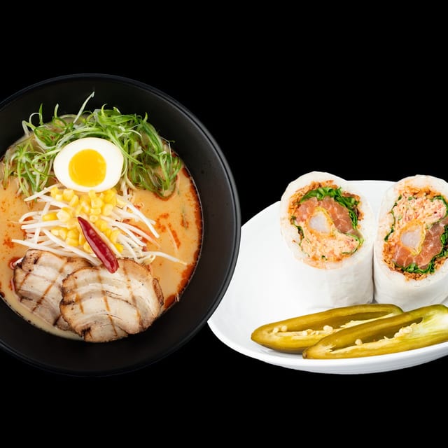 Spicy Miso Ramen & Mini Burrito (Lunch).