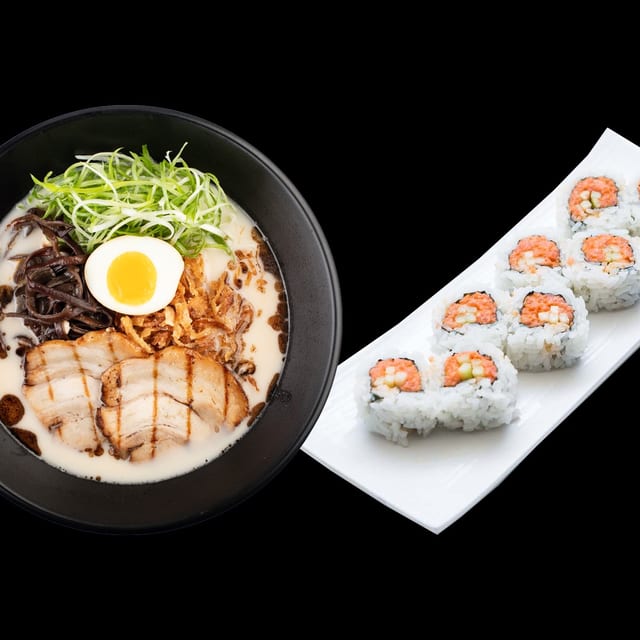 Tonkotsu Ramen & Spicy Tuna Roll (Lunch).