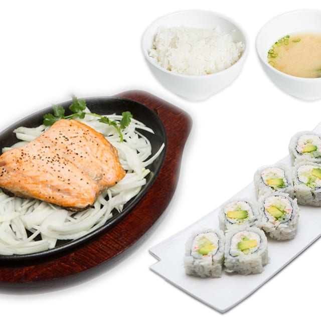 Salmon Teriyaki & CA Roll (Lunch).