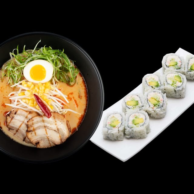 Spicy Miso Ramen & CA Roll (Lunch).